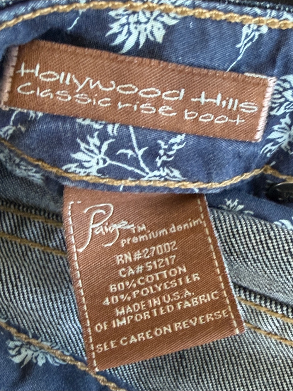 PAIGE Hollywood Hills Classic Rise Bootcut Jeans. Womens Size 27. Inseam 30 inch - Picture 7 of 10
